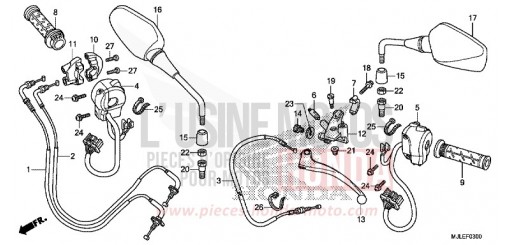 HEBELGRIFF/SCHALTER/KABEL (NC750S/SA) NC750SAF de 2015